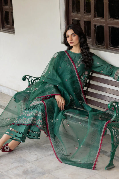 Farasha | Bahaar Embroidered Lawn | Azure Grace - Luxury 