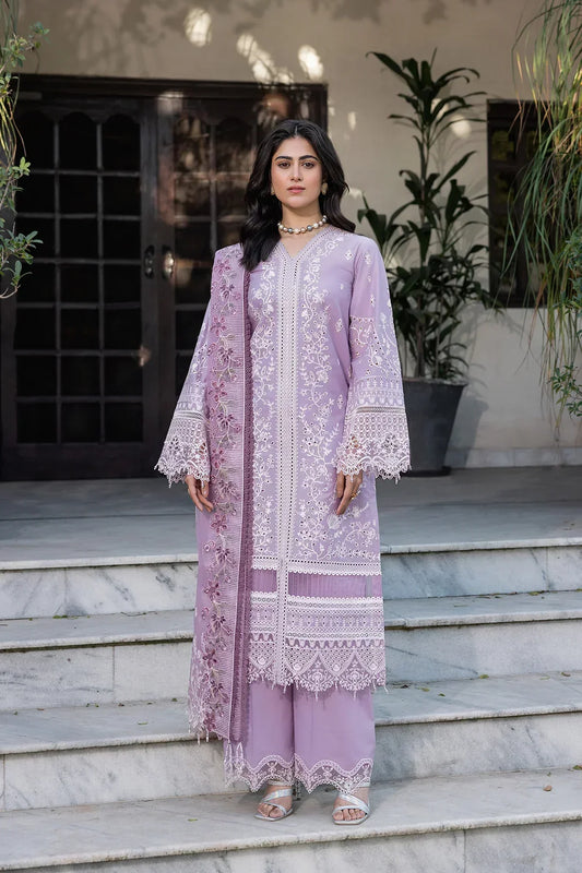 Farasha | Bahaar Embroidered Lawn | Lilac Florine - Ladies Clothes - Maria Faisal