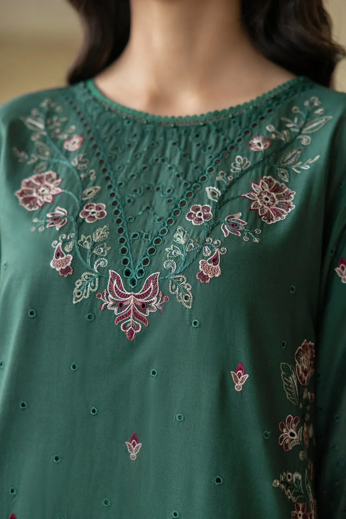 Farasha | Bahaar Embroidered Lawn | Azure Grace - Luxury 