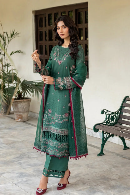 Farasha | Bahaar Embroidered Lawn | Azure Grace - Luxury 