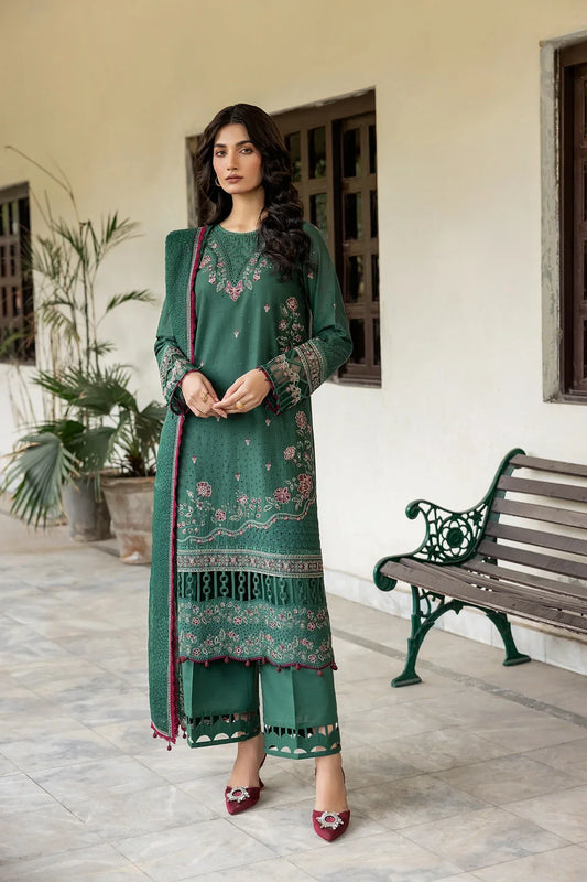 Farasha | Bahaar Embroidered Lawn | Azure Grace - Luxury 