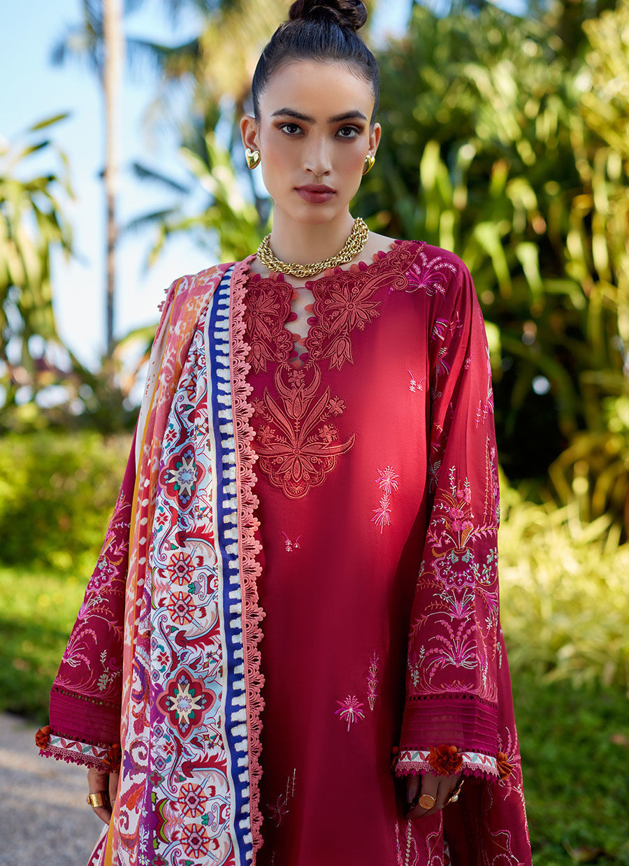 Farah Talib Aziz | Suay Lawn 24 | ENZO RED - Ladies Clothes - Maria Faisal