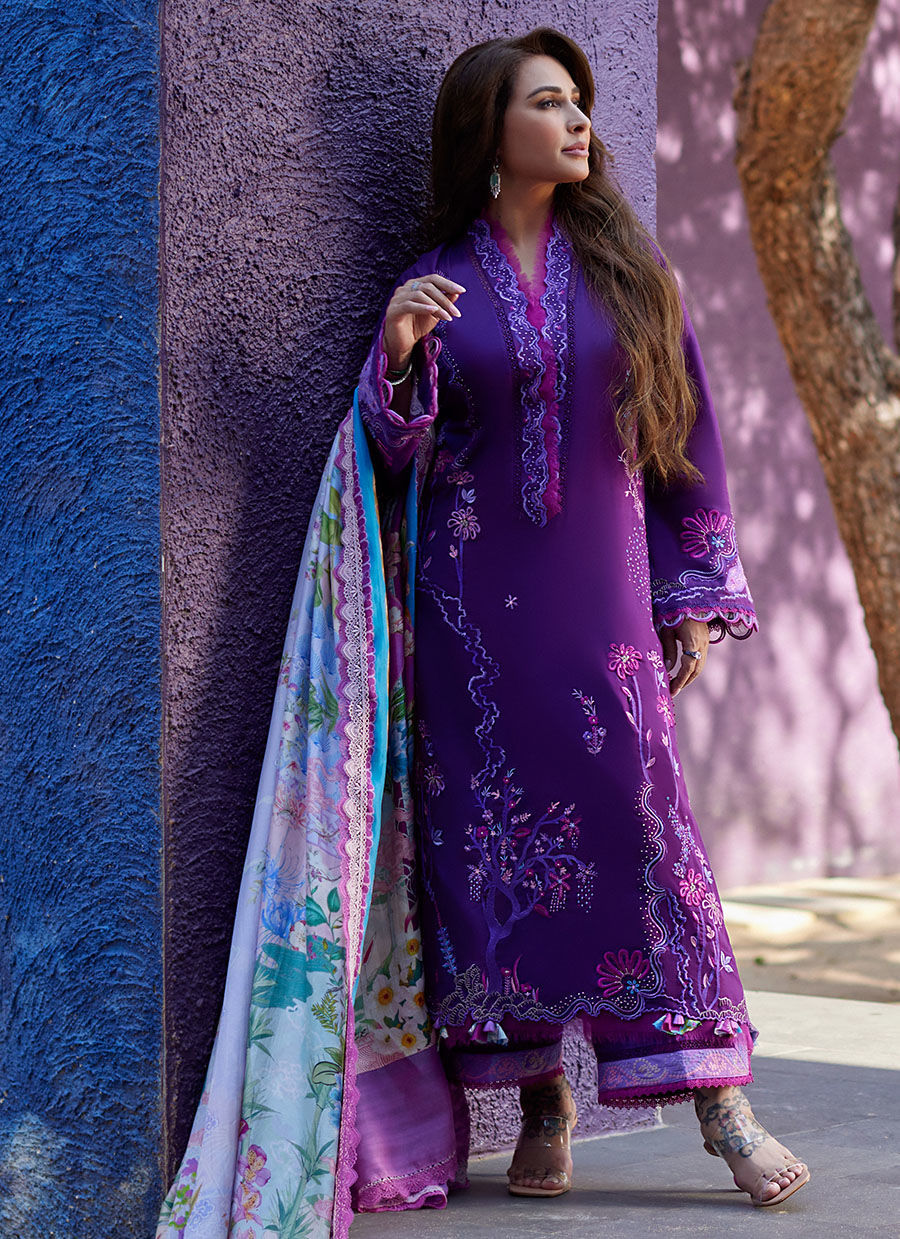 Farah Talib Aziz | Suay Lawn 24 | YURI PURPLE - Ladies Clothes - Maria Faisal