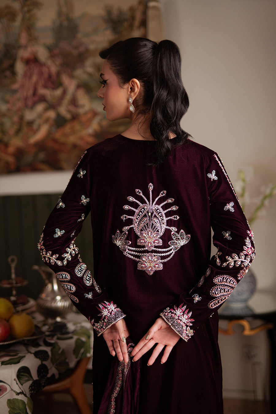 Saira Rizwan | Velvet Pret 25 | SHABNAM-SRVP25-05 - Formal Dress - available at Maria Faisal in UK and USA.