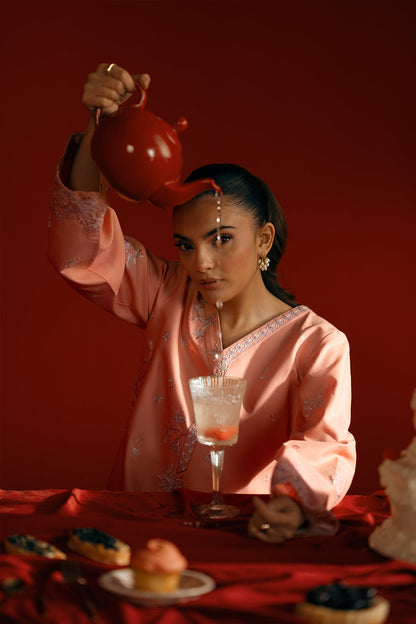 Saira Rizwan | Joolie Co ords | JOOLIE PEACH - JBP25-05 - - Maria Faisal