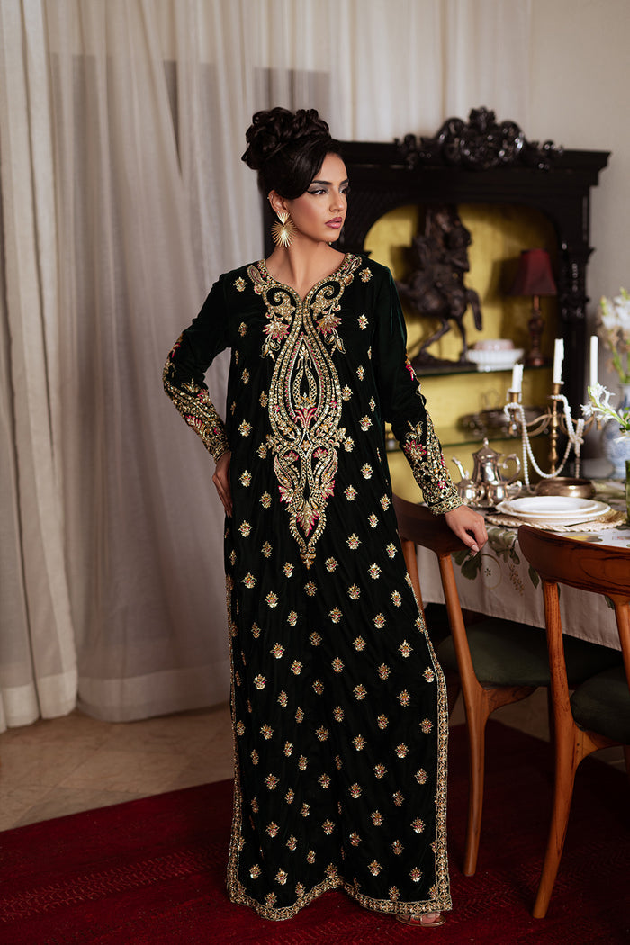 Saira Rizwan | Velvet Pret 25 | EMERA-SRVP25-10 - Formal Dress - available at Maria Faisal in UK and USA.