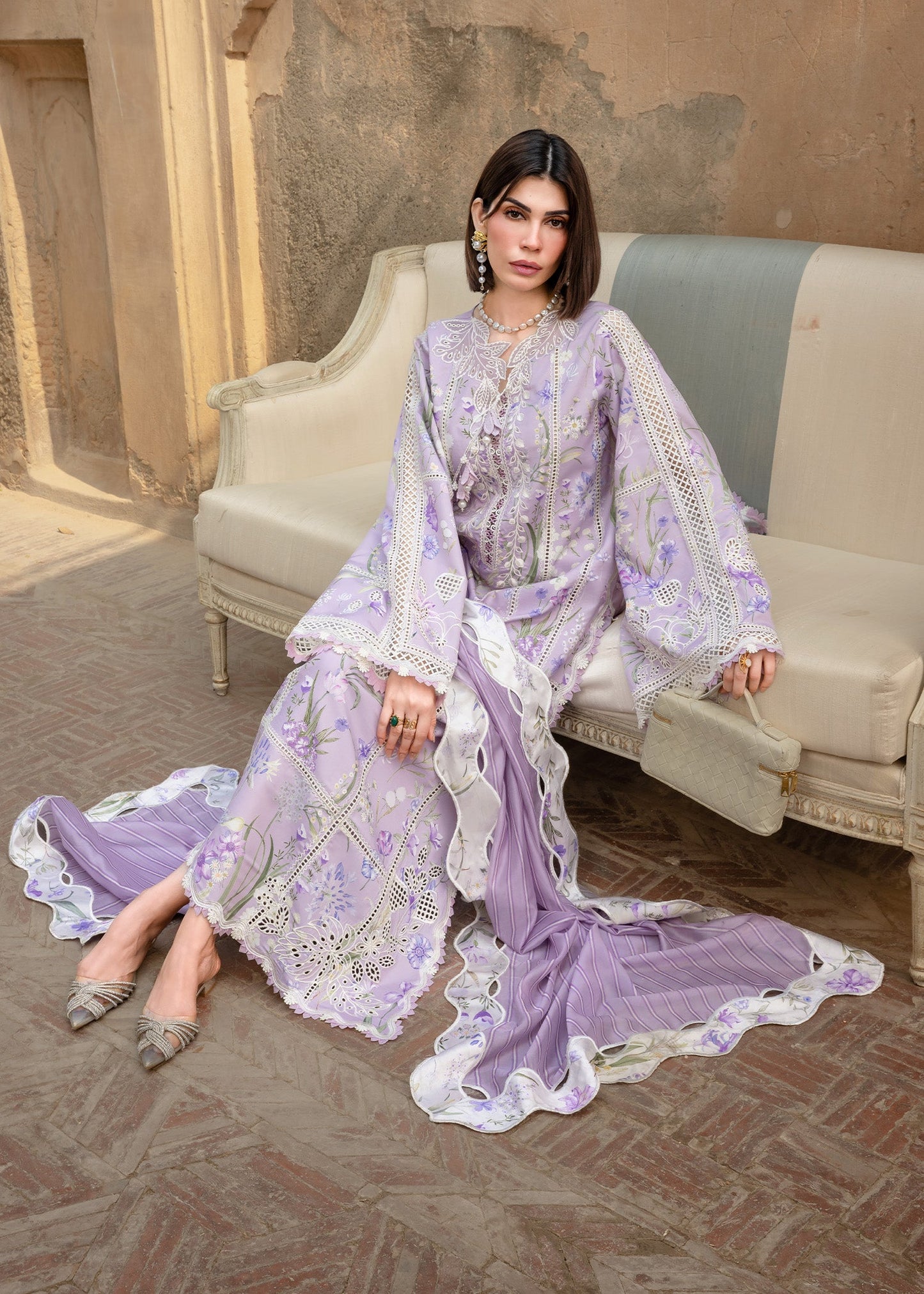 Crimson | Flow Lawn'26 | A SUMMER DANCE - D2B - Festive Dress - available at Maria Faisal in UK and USA.