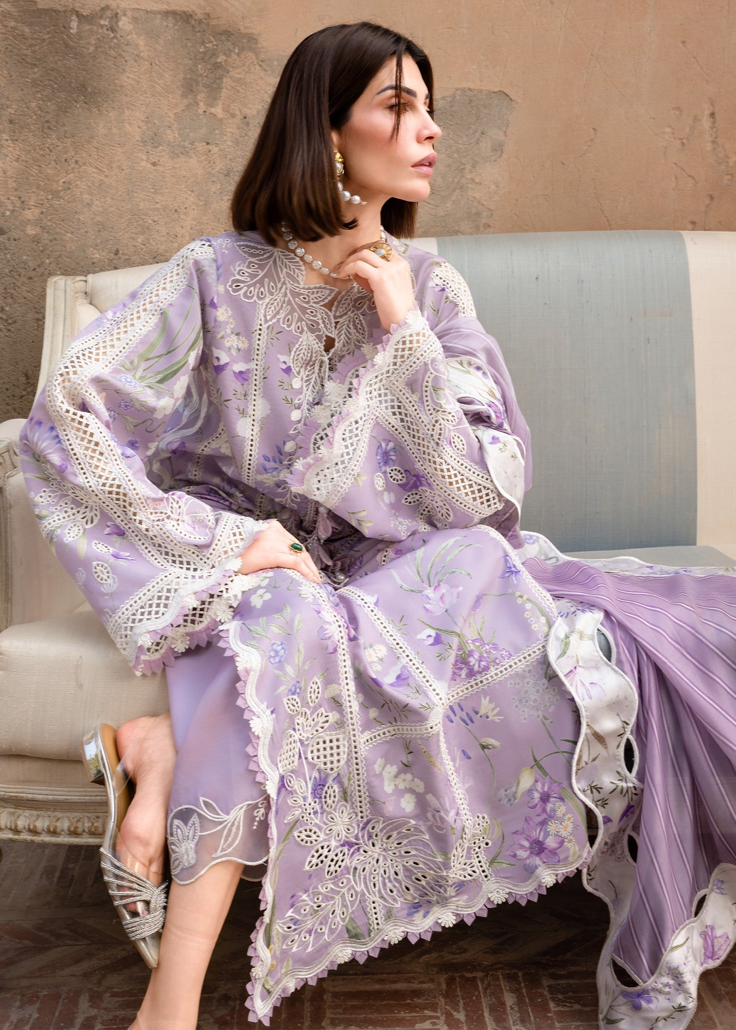 Crimson | Flow Lawn'26 | A SUMMER DANCE - D2B - Festive Dress - available at Maria Faisal in UK and USA.