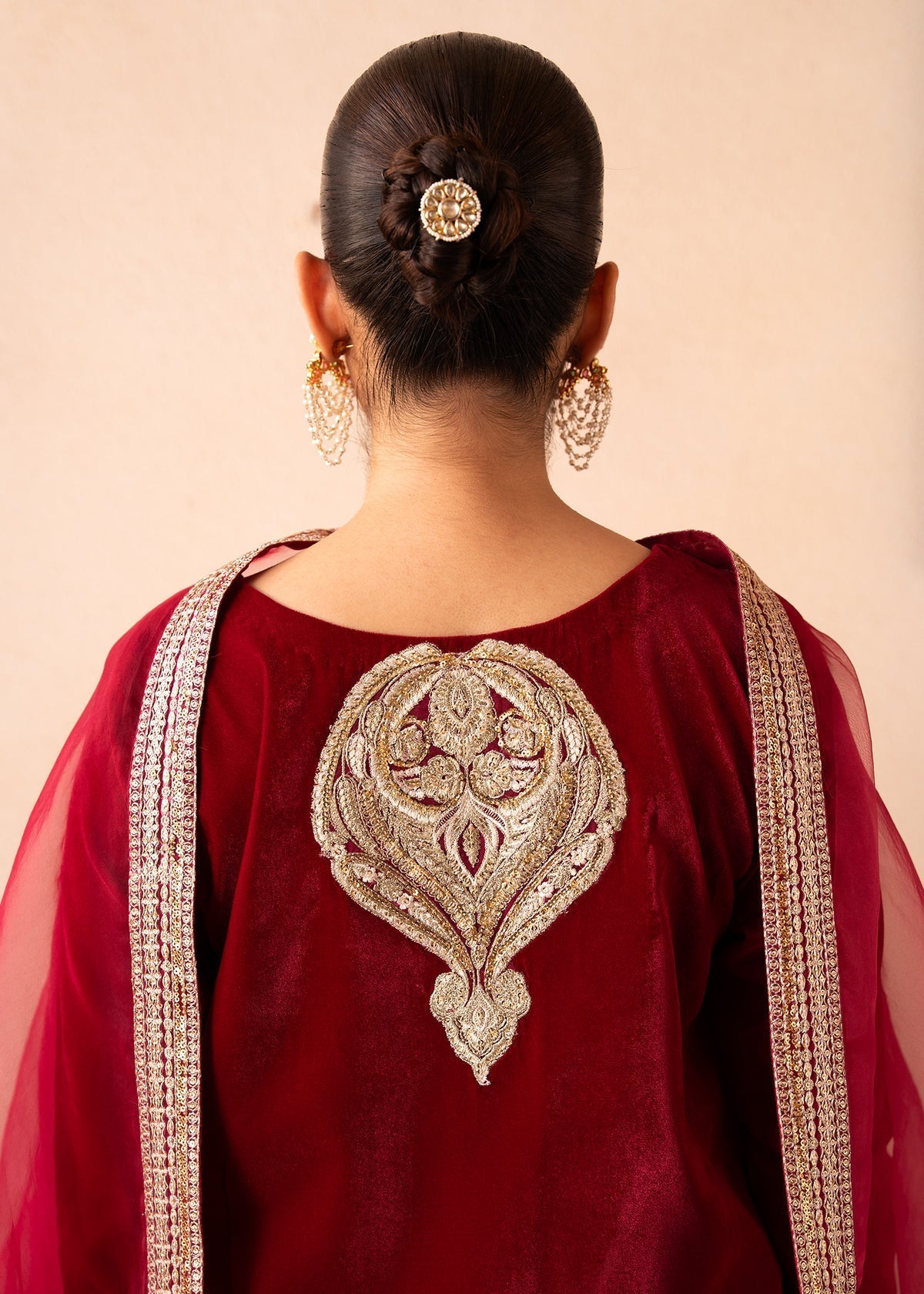 Fozia Khalid | The Velvet Rise 25 | ROSE EMBER - Formal Dress - available at Maria Faisal in UK and USA.