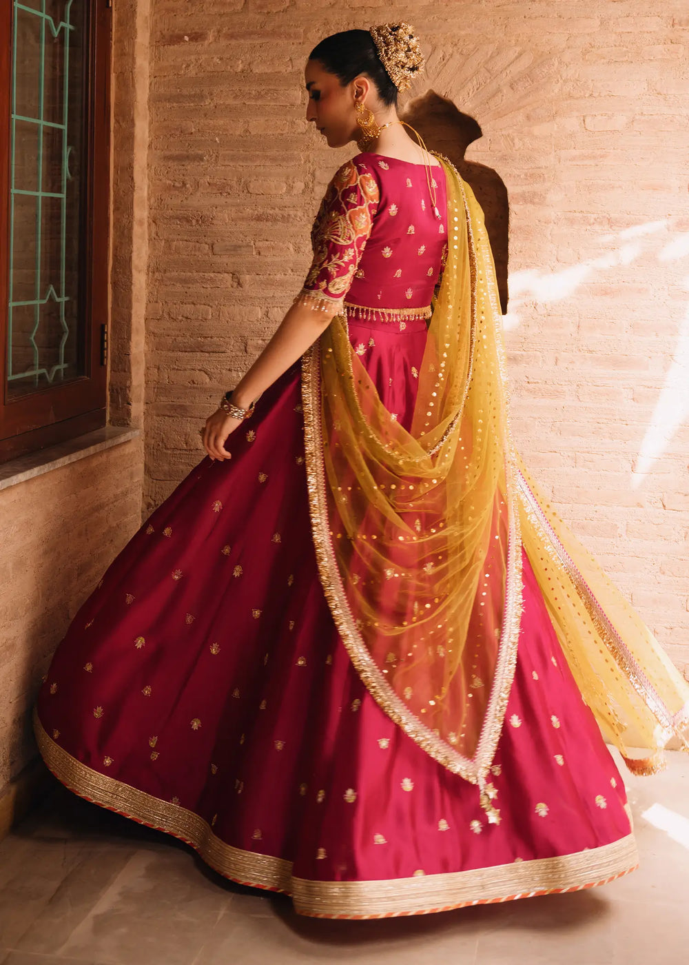 Jeem | Amaltaas Wedding Formals 26 | FUSCHIA ANAYA LEHNGA CHOLI - Wedding Dress - available at Maria Faisal in UK and USA.