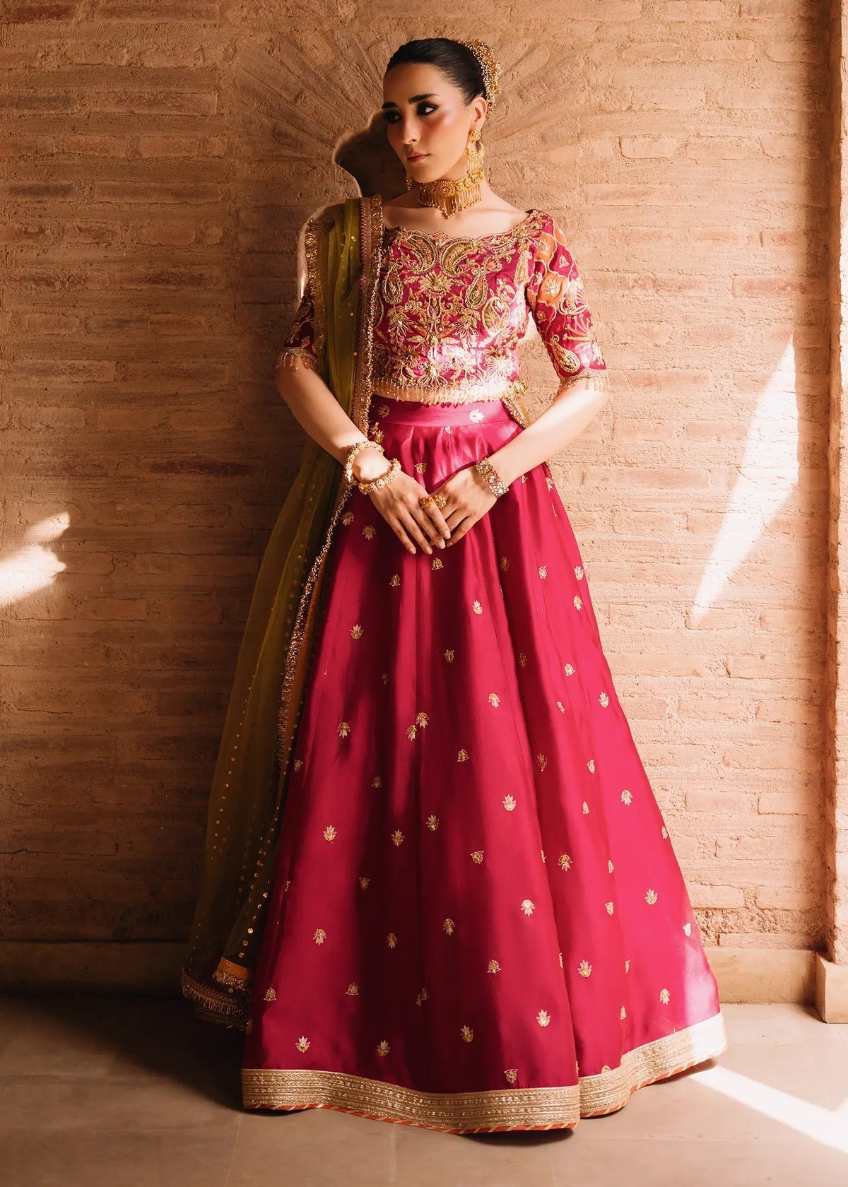 Jeem | Amaltaas Wedding Formals 26 | FUSCHIA ANAYA LEHNGA CHOLI - Wedding Dress - available at Maria Faisal in UK and USA.