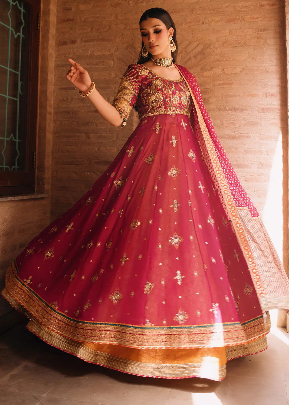 Jeem | Amaltaas Wedding Formals 26 | FUSCHIA NAZ KALIDAR - Wedding Dress - available at Maria Faisal in UK and USA.