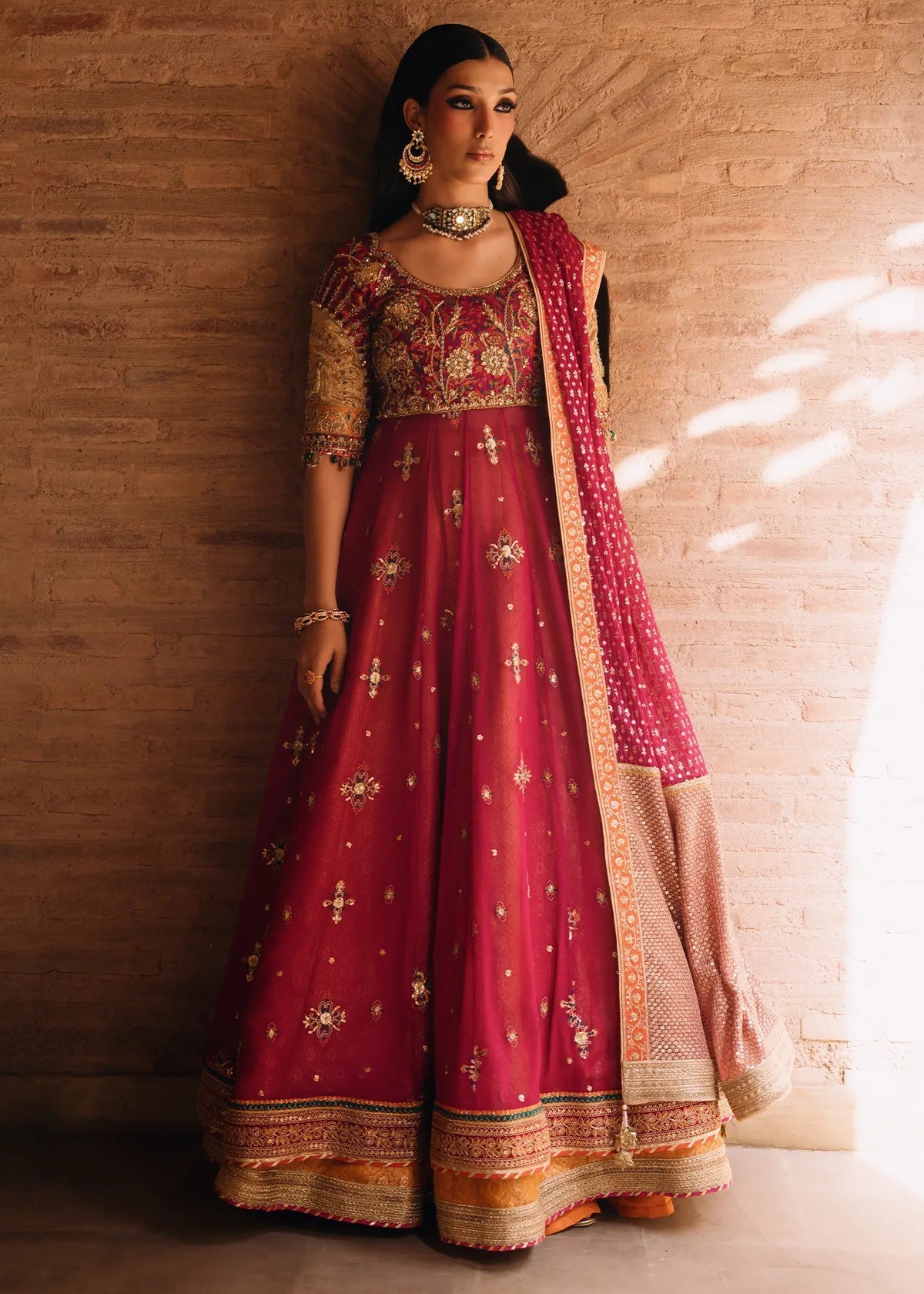 Jeem | Amaltaas Wedding Formals 26 | FUSCHIA NAZ KALIDAR - Wedding Dress - available at Maria Faisal in UK and USA.