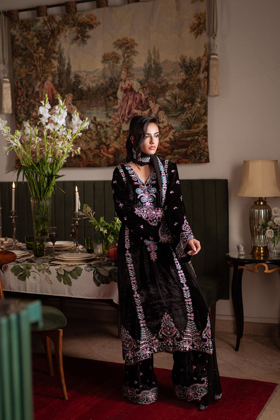 Saira Rizwan | Velvet Pret 25 | ZARQ-SRVP25-03 - Formal Dress - available at Maria Faisal in UK and USA.