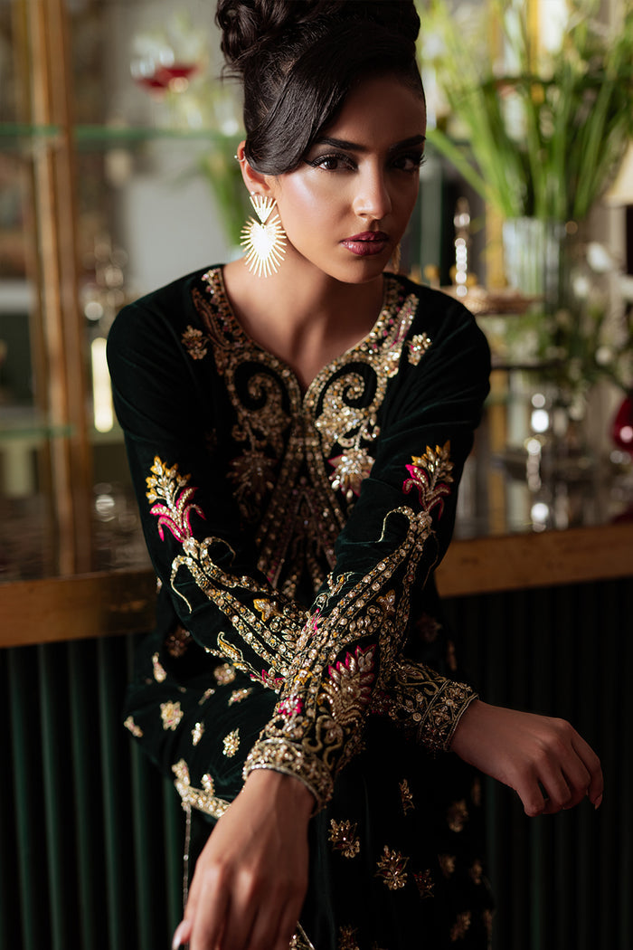 Saira Rizwan | Velvet Pret 25 | EMERA-SRVP25-10 - Formal Dress - available at Maria Faisal in UK and USA.
