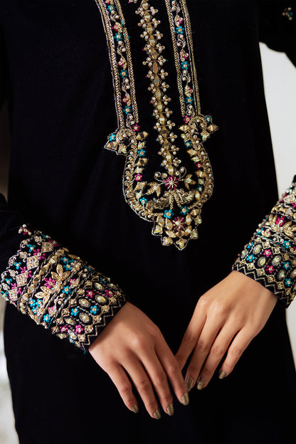 Saira Rizwan | Velvet Pret 25 | ZEHRA-SRVP25-01 - Formal Dress - available at Maria Faisal in UK and USA.