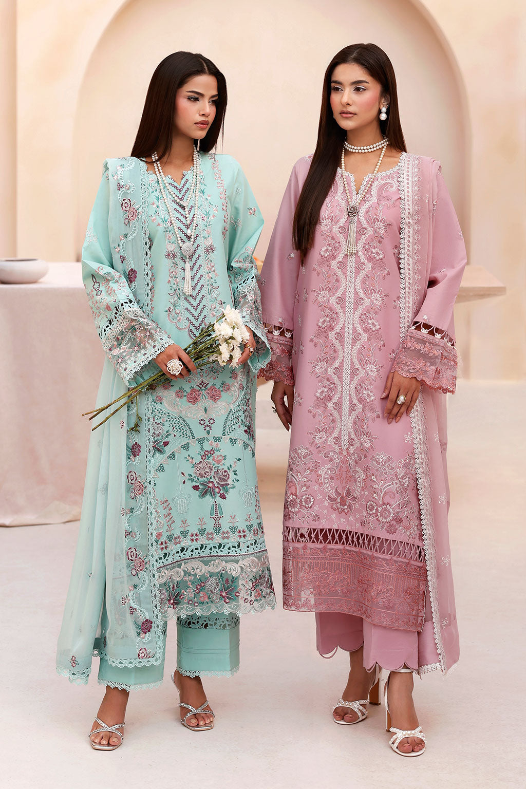 Ramsha | Ghazal Luxury Lawn | G-504 - Luxury Dress - available at Maria Faisal in UK and USA.