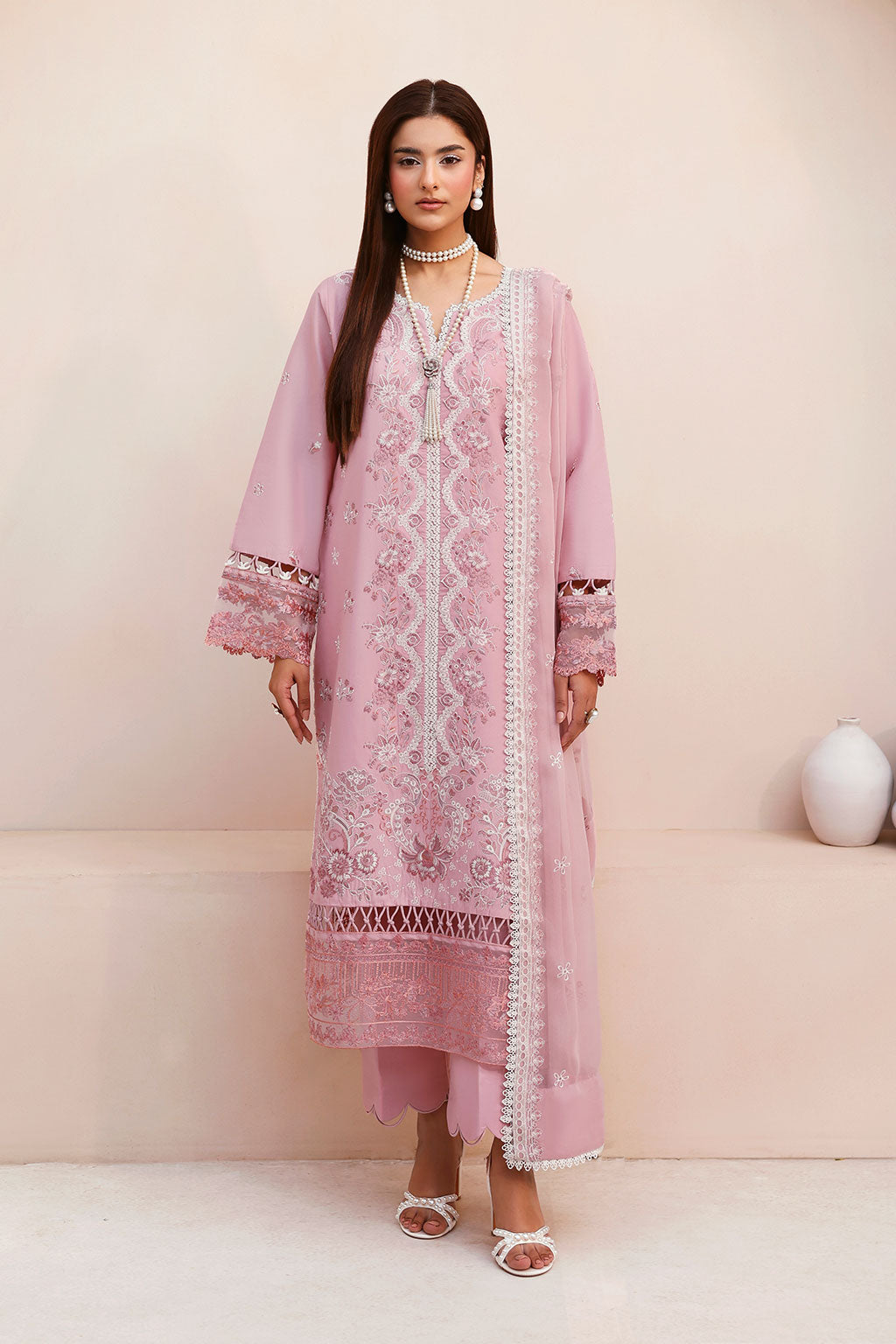 Ramsha | Ghazal Luxury Lawn | G-504 - Luxury Dress - available at Maria Faisal in UK and USA.