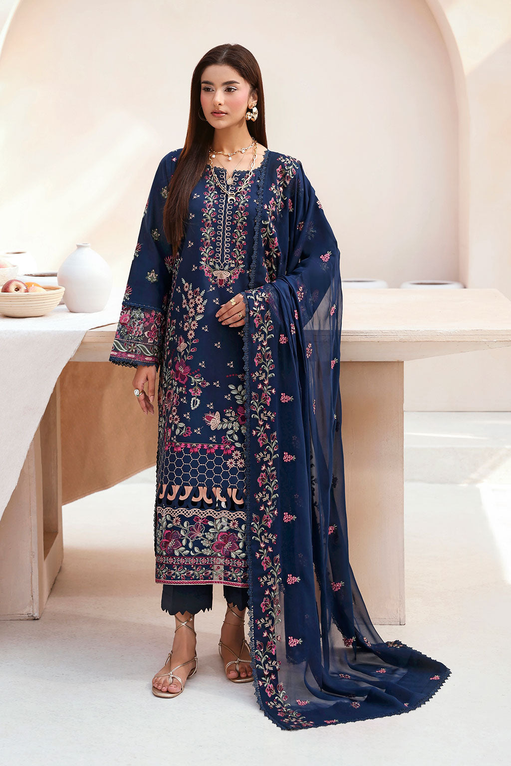 Ramsha | Ghazal Luxury Lawn | G-505 - Luxury Dress - available at Maria Faisal in UK and USA.