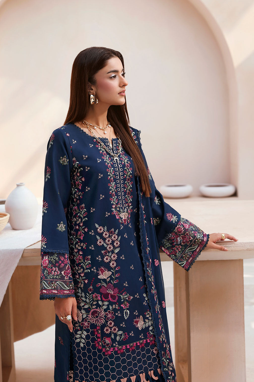 Ramsha | Ghazal Luxury Lawn | G-505 - Luxury Dress - available at Maria Faisal in UK and USA.