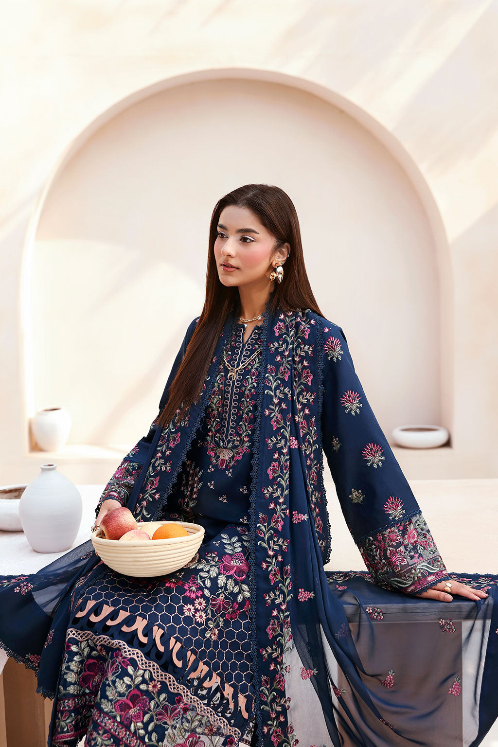 Ramsha | Ghazal Luxury Lawn | G-505 - Luxury Dress - available at Maria Faisal in UK and USA.