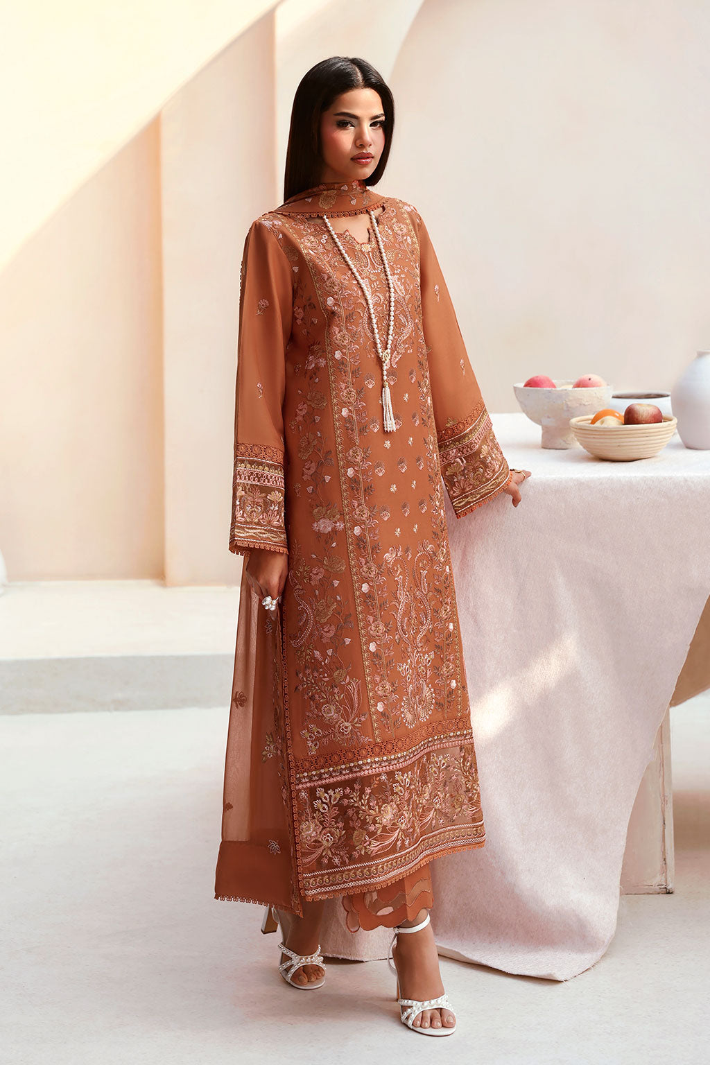 Ramsha | Ghazal Luxury Lawn | G-501 - Luxury Dress - available at Maria Faisal in UK and USA.