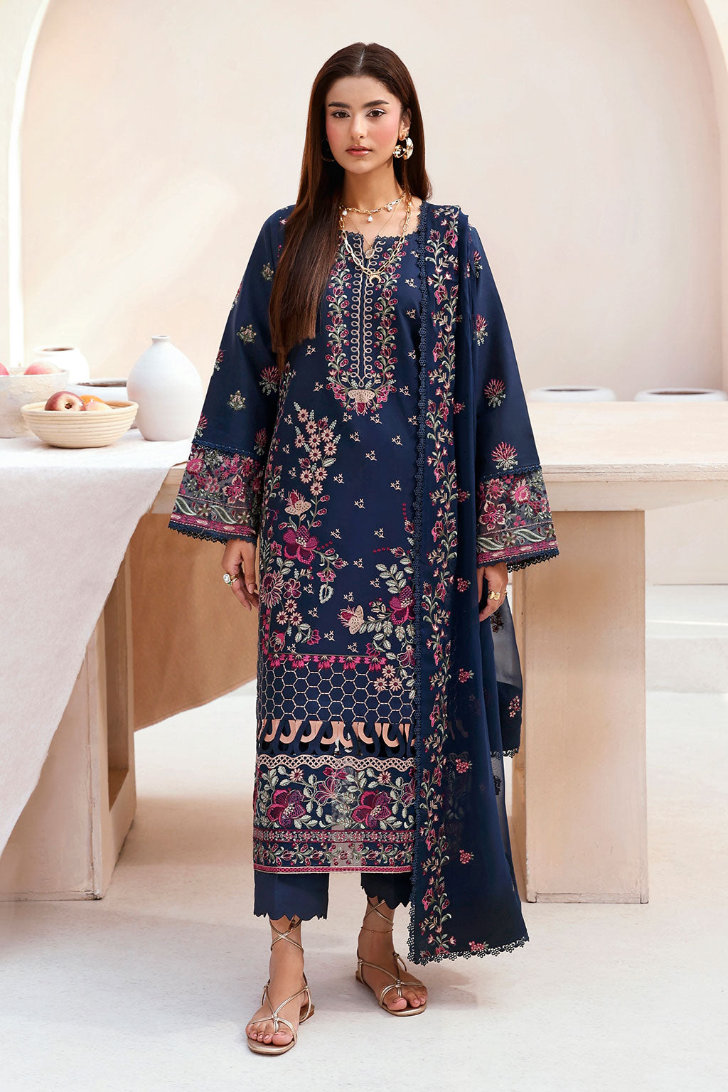 Ramsha | Ghazal Luxury Lawn | G-505 - Luxury Dress - available at Maria Faisal in UK and USA.