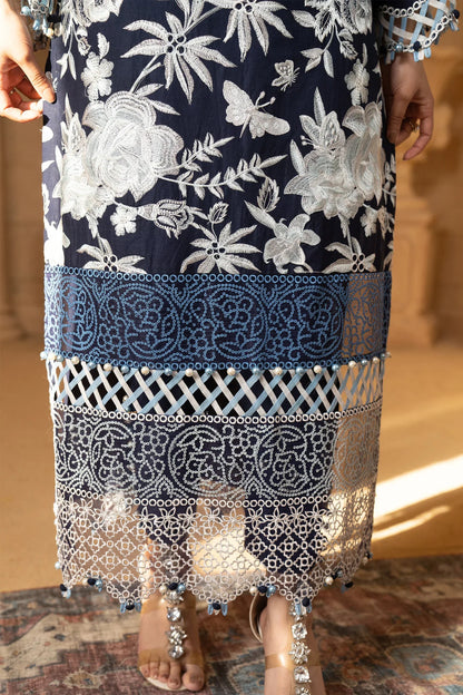 Hemstitch | Summer Luxury Lawn 24 | Ice Blue - Ladies Clothes - Maria Faisal