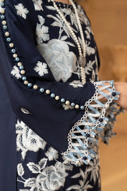 Hemstitch | Summer Luxury Lawn 24 | Ice Blue - Ladies Clothes - Maria Faisal