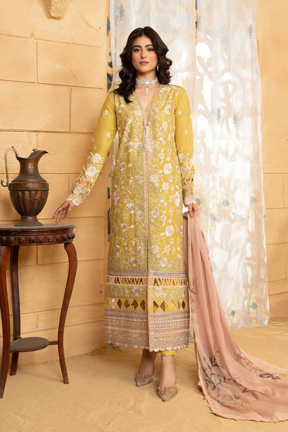 Hemstitch | Summer Luxury Lawn 24 | Lime - Ladies Clothes - Maria Faisal