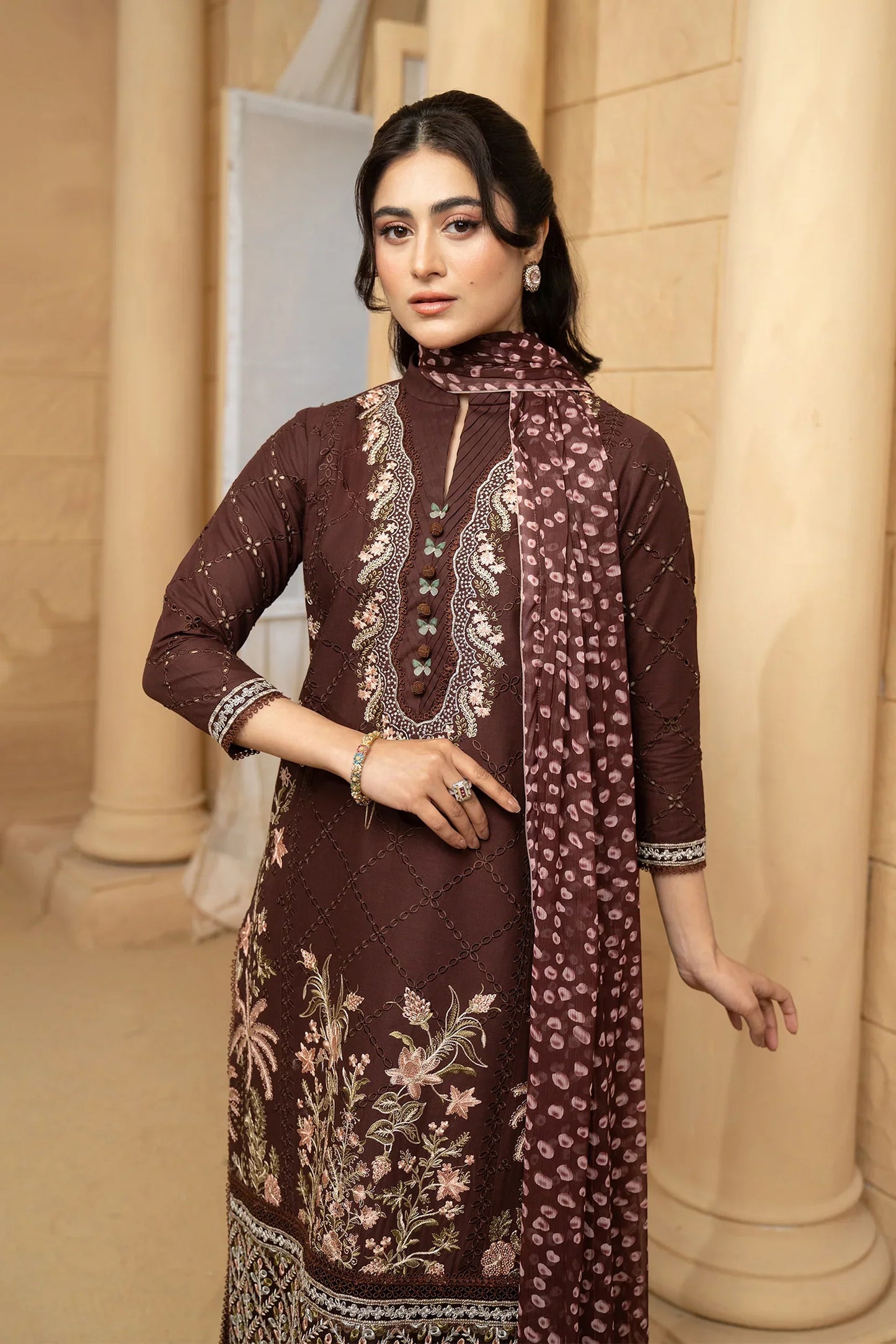 Hemstitch | Summer Luxury Lawn 24 | Mulberry - Ladies Clothes - Maria Faisal