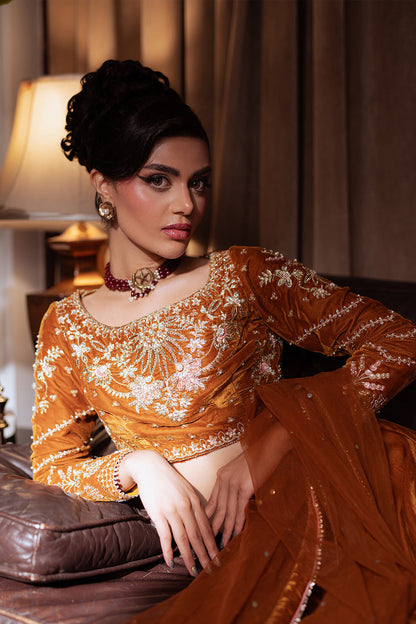 Saira Rizwan | Velvet Pret 25 | AMBERIN-SRVP25-11 - Formal Dress - available at Maria Faisal in UK and USA.