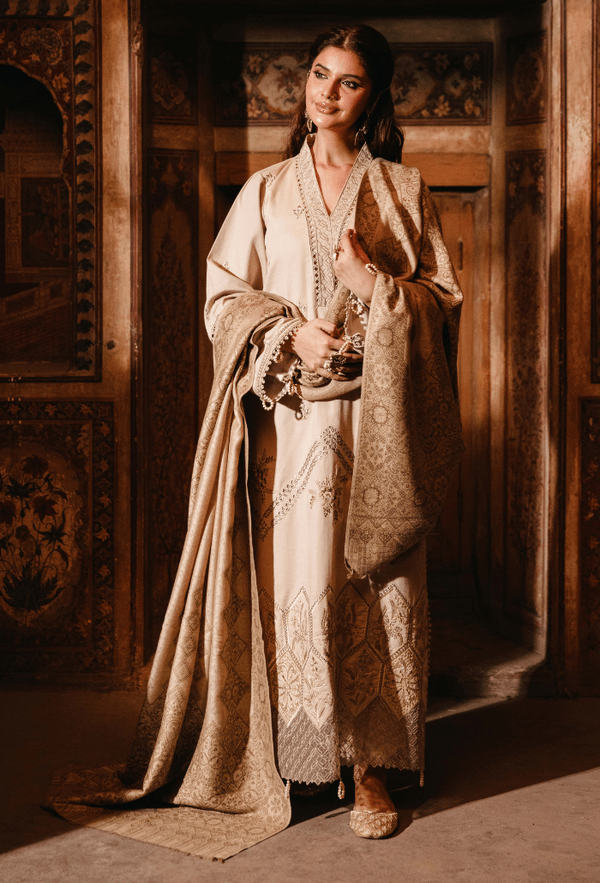 Hum dum | Onora Chapter 2 | D02 - is Pale Brown dress from Humdum - Ladies Clothes - Maria Faisal