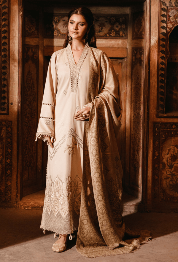 Hum dum | Onora Chapter 2 | D02 - is Pale Brown dress from Humdum - Ladies Clothes - Maria Faisal