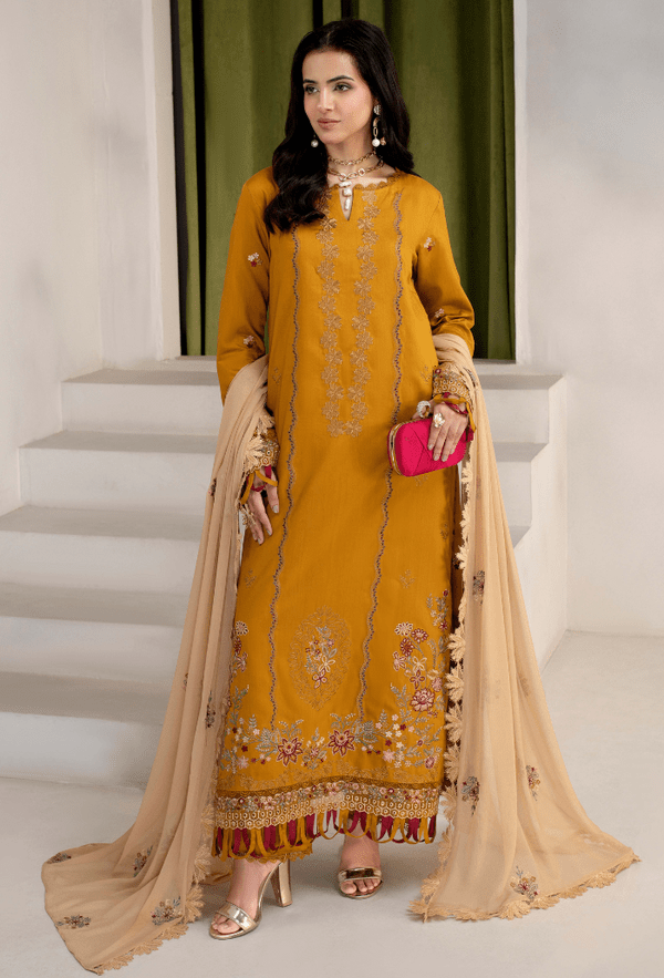Humdum | Ellena 26 | D07 - is Mustard Yellow dress from humdum - Ladies Clothes - Maria Faisal