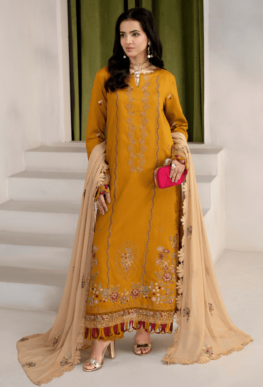 Humdum | Ellena 26 | D07 - is Mustard Yellow dress from humdum - Ladies Clothes - Maria Faisal