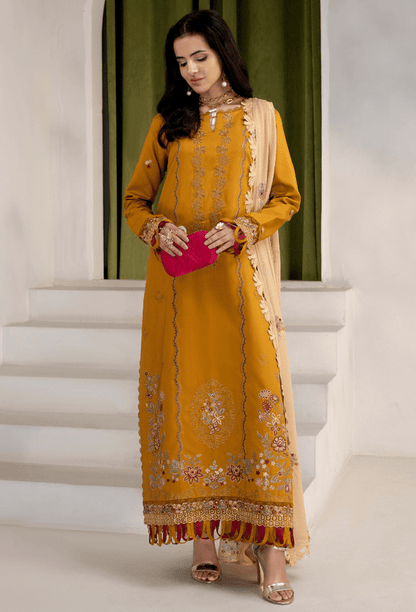 Humdum | Ellena 26 | D07 - is Mustard Yellow dress from humdum - Ladies Clothes - Maria Faisal