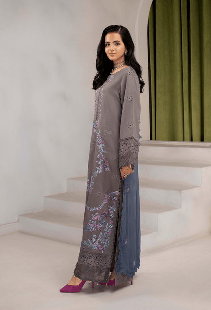 Humdum | Ellena 26 | D08 - is Gray dress from Humdum - Ladies Clothes - Maria Faisal