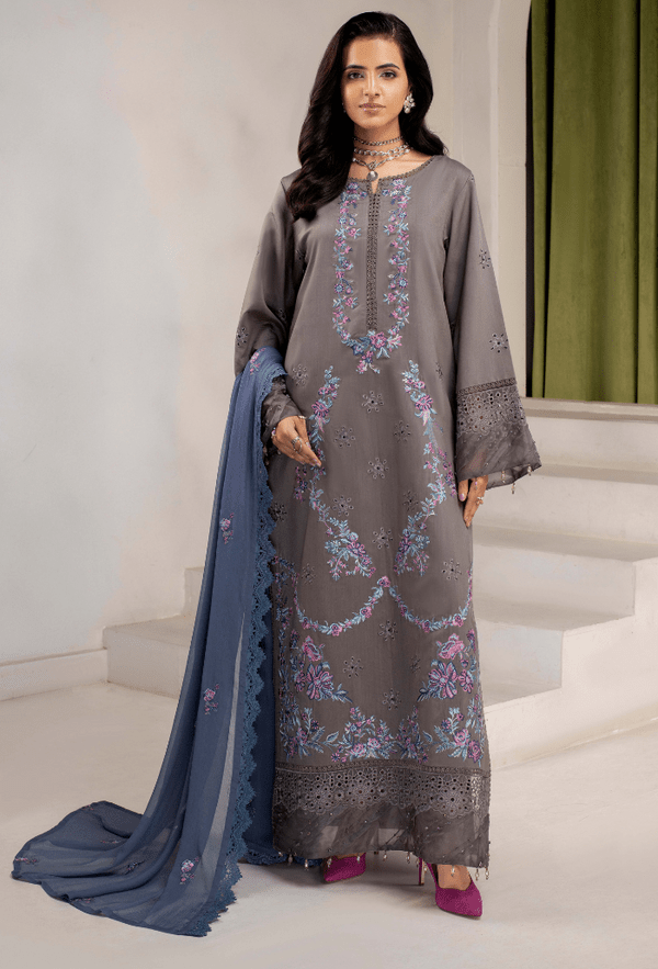 Humdum | Ellena 26 | D08 - is Gray dress from Humdum - Ladies Clothes - Maria Faisal