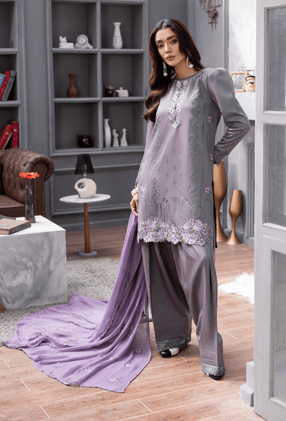Humdum | Fareesha 26 | D05 - is Lavender Grey dress from Humdum - Ladies Clothes - Maria Faisal