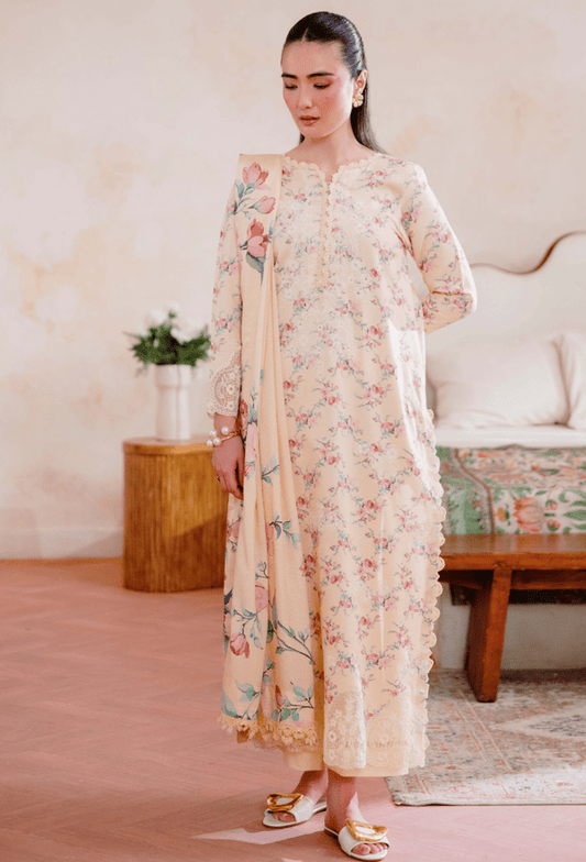 Humdum | Layla 25 | D04 - is Peach Cream dress from Humdum - Ladies Clothes - Maria Faisal