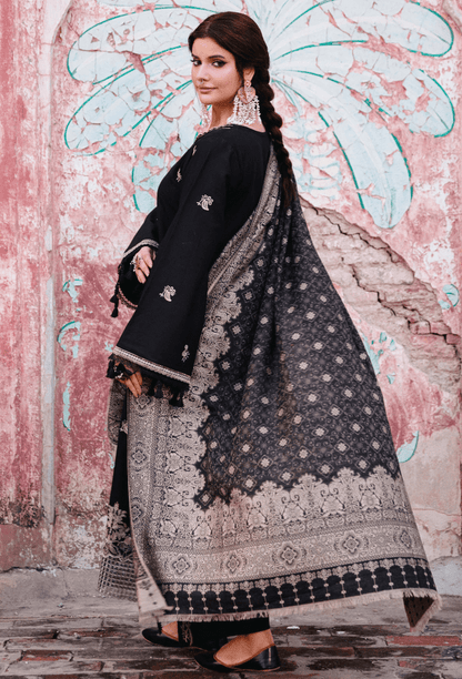 Humdum | Onora Chapter 2 | D01 - is Black dress from Humdum - Ladies Clothes - Maria Faisal