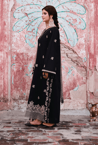 Humdum | Onora Chapter 2 | D01 - is Black dress from Humdum - Ladies Clothes - Maria Faisal