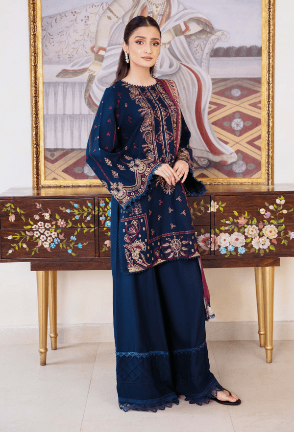 Humdum | Serene 26 | D06 - is Navy Blue dress from Humdum - Ladies Clothes - Maria Faisal