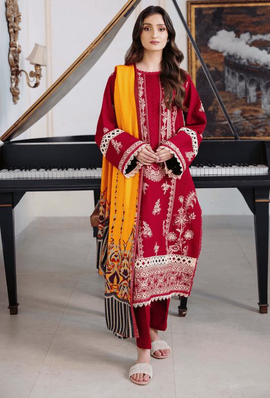Humdum | Serene 26 | D10 - is Deep Red dress from Humdum - Ladies Clothes - Maria Faisal