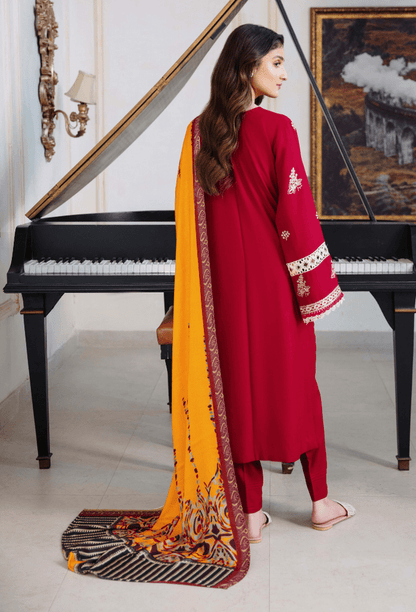 Humdum | Serene 26 | D10 - is Deep Red dress from Humdum - Ladies Clothes - Maria Faisal