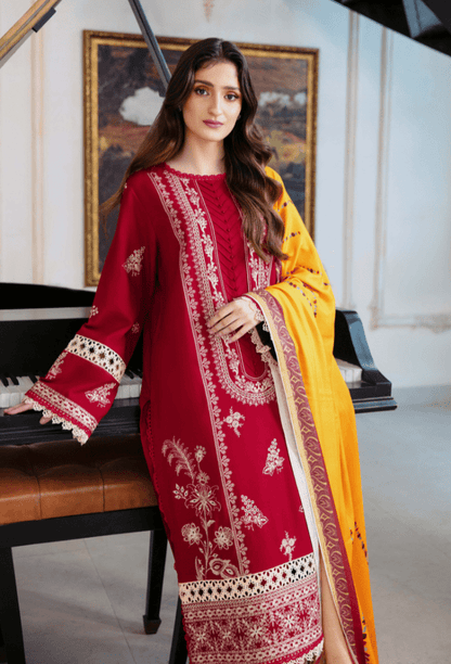 Humdum | Serene 26 | D10 - is Deep Red dress from Humdum - Ladies Clothes - Maria Faisal