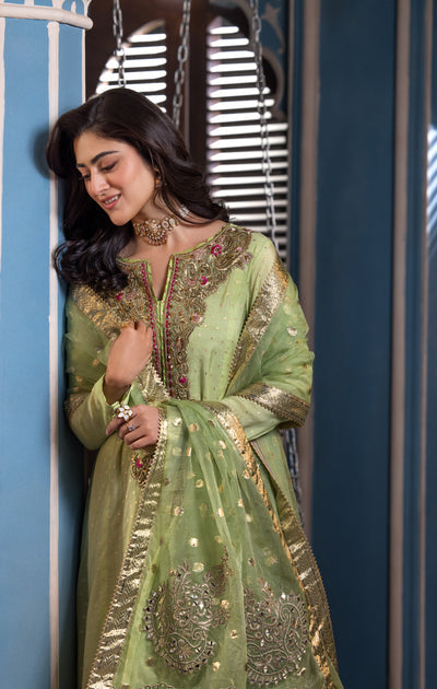Maya | Mehr o Mah Formals | LUSTRE - Designer Dress with Intricate embroidery and embellishments. Shop elegent wedding dress at Maria Faisal.