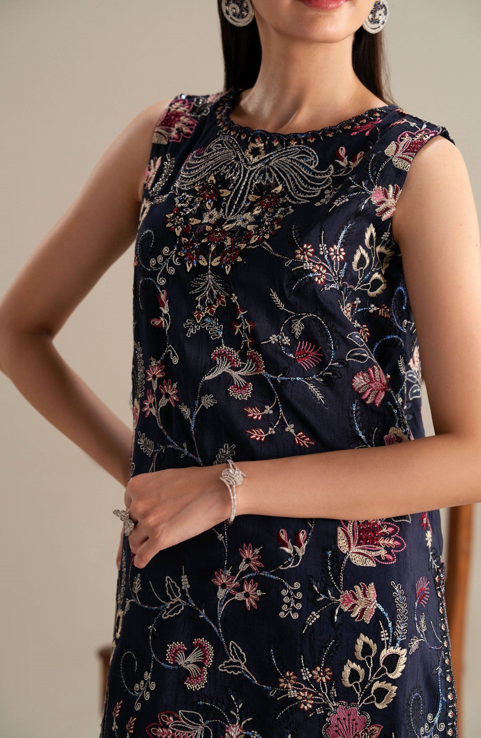 Maryum N Maria | Lagom Ready to Wear | CALLA - MS-24196/996 - Designer Dress with Intricate embroidery and embellishments. Shop elegent wedding dress at Maria Faisal.