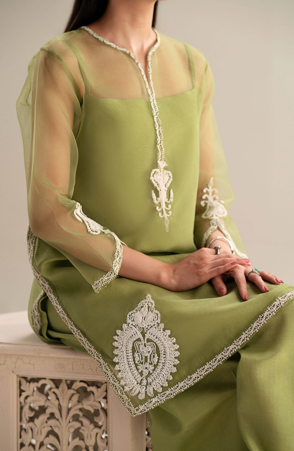 Maryum N Maria | Lagom Ready to Wear | JASMINE - MS-24208 - Designer Dress with Intricate embroidery and embellishments. Shop elegent wedding dress at Maria Faisal.